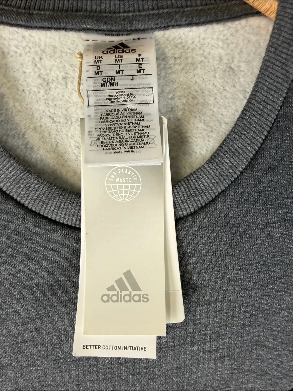 adidas Men’s Gray Crewneck Sweatshirt